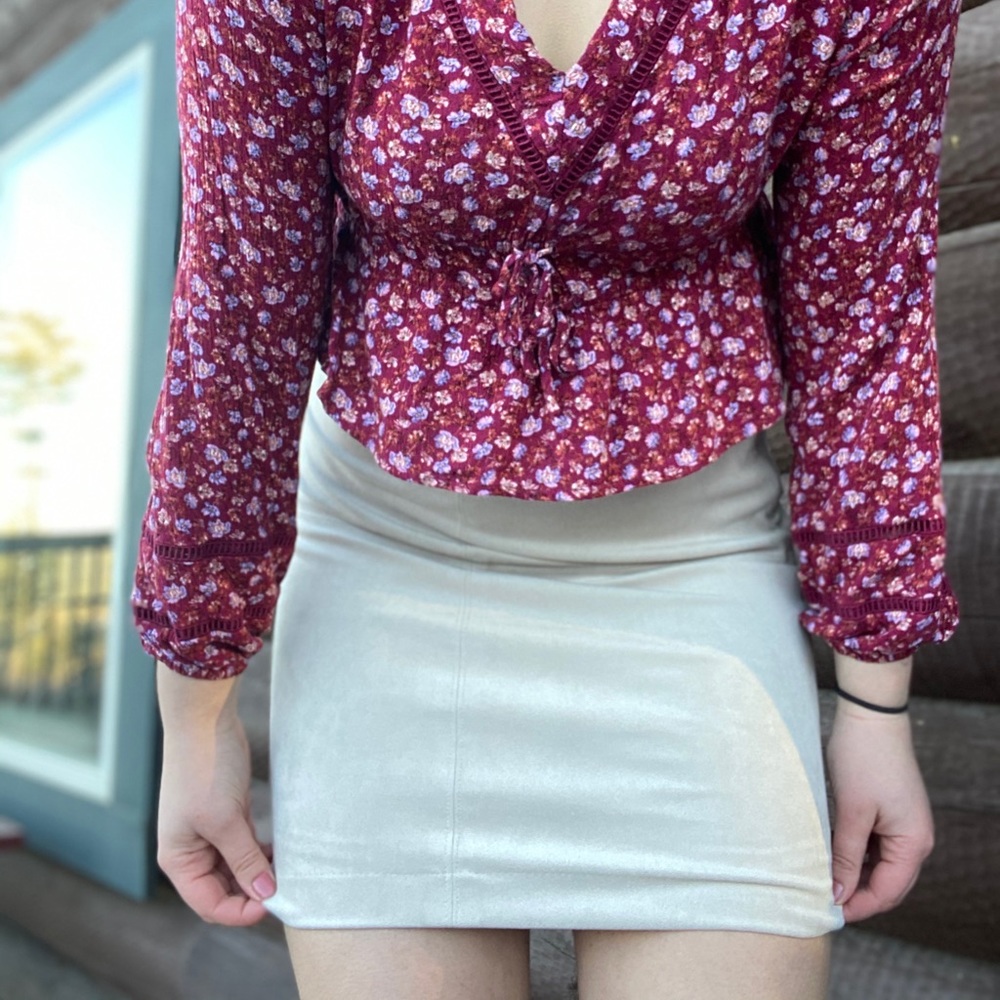 Kenar Nude Mini Skirt